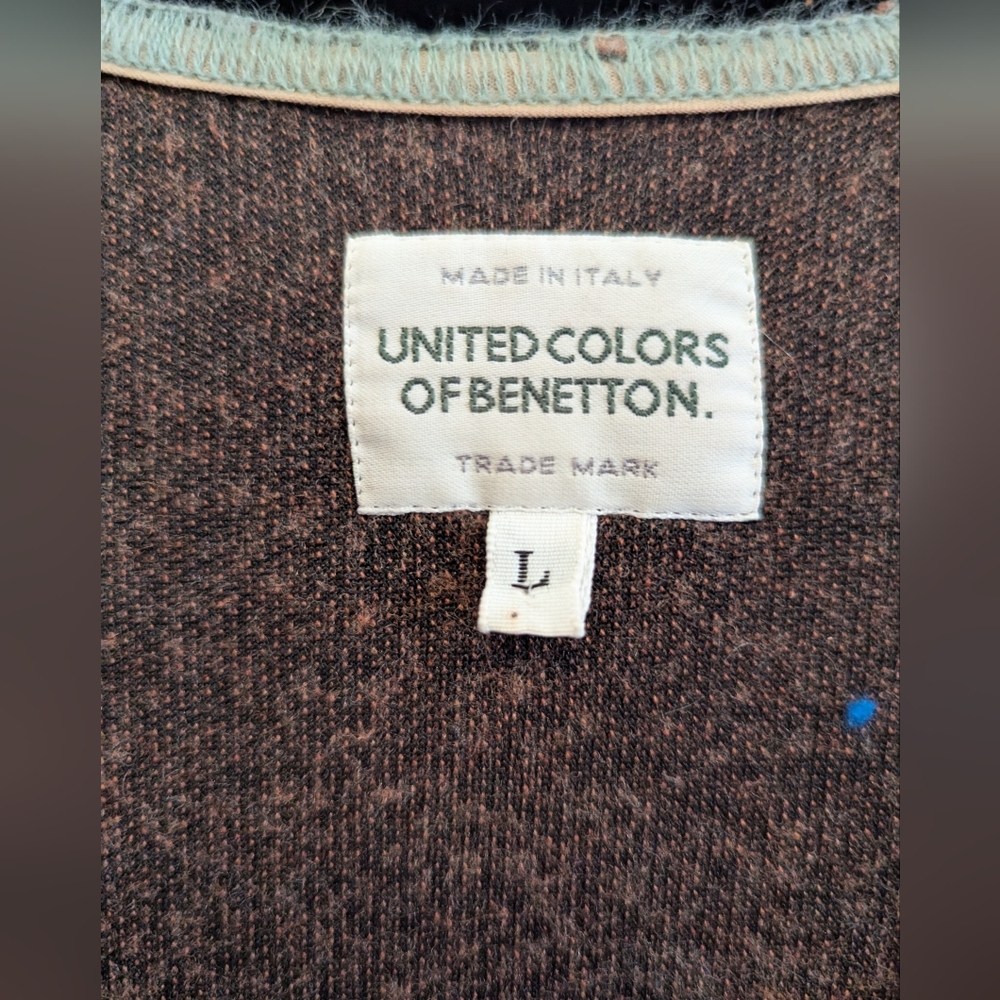 Vintage 1980s BENETTON Wool Vest, Mens' Large Chest:48" UNISEX OVERSIZED - Picture 5 of 5